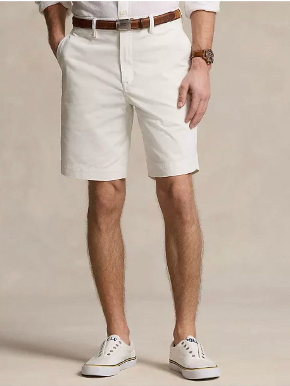 Polo Ralph Lauren White 9" Stretch Classic-Fit Chino Shorts 34